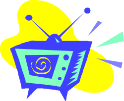Vibrant Yellow and Blue Television Clipart for Your Projects