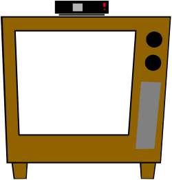 Old Television Clipart with White Screen for Retro Themes