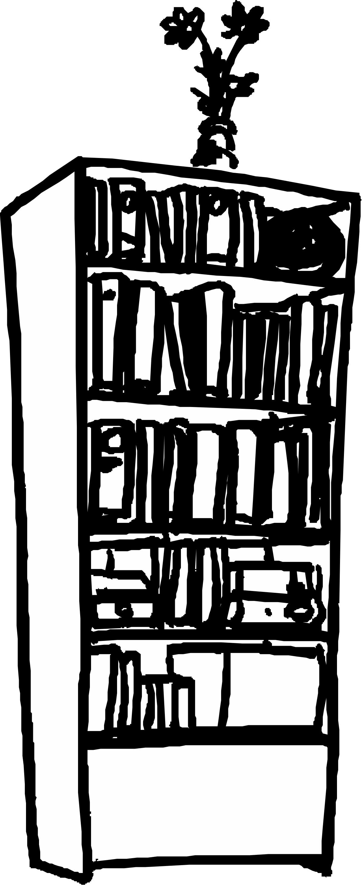 Bookcase Clipart: Elegant Black and White Design for Your Projects