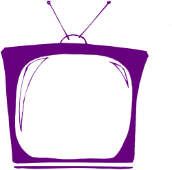 White Screen TV with Purple Background Clipart for Creative Projects