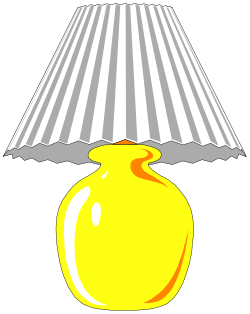 Yellow Lamp with White Shade Clipart - Brighten Your Designs