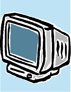 Black and White Television Clipart - Retro Style Vintage Design