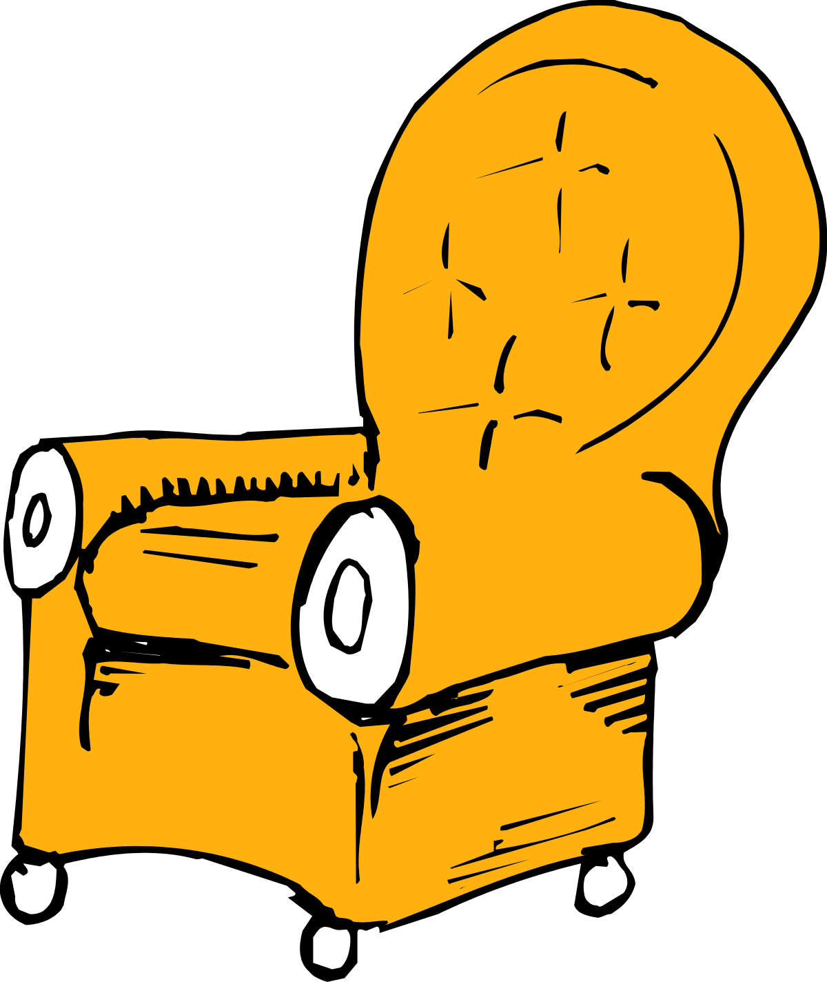 a yellow chair with a black background clip art png transparent Yellow Chair Clipart on Black Background