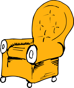 Yellow Chair Clipart on Black Background